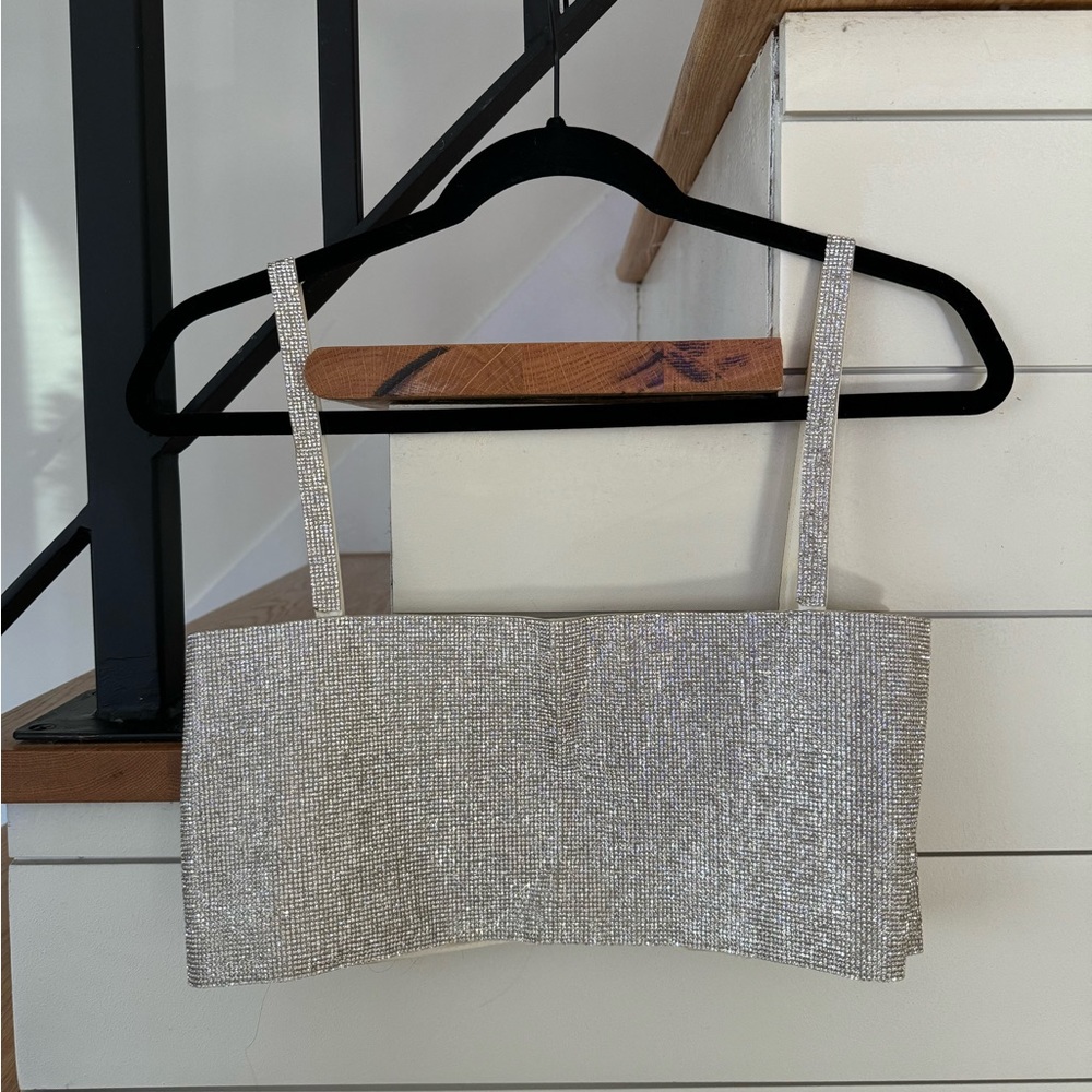 12th Tribe Rhinestone Crop Top